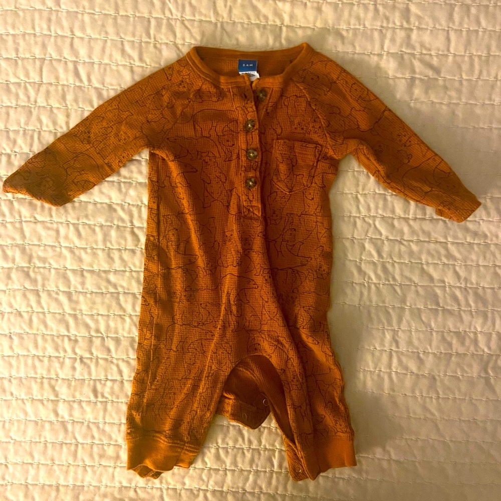 Old Navy 100% cotton brown button up sleeper 🐻